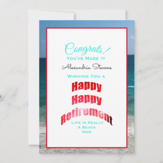 Carte Félicitations Bonne Retraite du personnel du burea (Devant)
