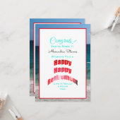 Carte Félicitations Bonne Retraite du personnel du burea (Devant/Arrière en situation)