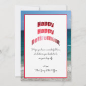 Carte Félicitations Bonne Retraite du personnel du burea (Dos)