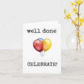 Carte Félicitations, Bravo, Fête, Ballons (Fleur jaune)