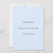 Carte Félicitations Brillez sur Fond Bleu Clair (Dos)