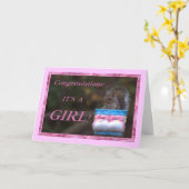 Carte Félicitations... C’est une fille ! (Fleur jaune)