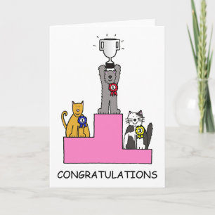 Carte Félicitations Cat Show Succès Cartoon