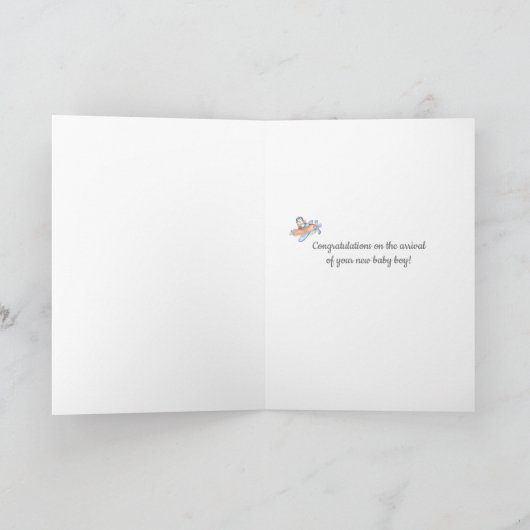Carte Félicitations C'est un garçon Nom personnalisé (Intérieur)