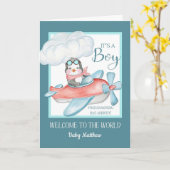 Carte Félicitations C'est un Garçon Petit-fils Nom perso (Fleur jaune)