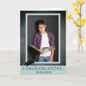 Carte Félicitations Chalkboard Moderne Photo Graduation (Fleur jaune)