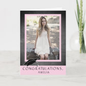 Carte Félicitations Chalkboard Moderne Photo Graduation (Devant)