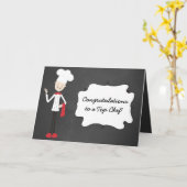 Carte Félicitations Chef Cook Graduation Greeting Card (Fleur jaune)