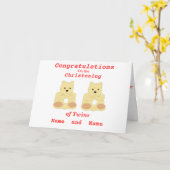 Carte Félicitations Christening Twins ajouter des noms (Fleur jaune)