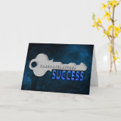 CARTE FÉLICITATIONS - CLÉ DU SUCCÈS (Fleur jaune)