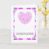 Carte Félicitations, coeur (Fleur jaune)