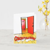 Carte félicitations comic door (Fleur jaune)