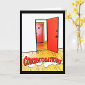 Carte félicitations comic door (Fleur jaune)