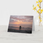 Carte Félicitations couple de plage Mariage (Fleur jaune)