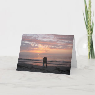 Carte Félicitations couple de plage Mariage