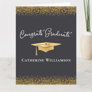 Carte Félicitations Custom Elegant Gold Graduation