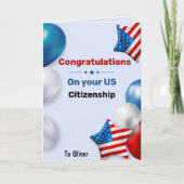 Carte Félicitations customisées Pour Votre Citoyenneté A (Devant)