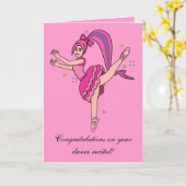 Carte Félicitations Dance Considérant Ballerina avec Bow (Fleur jaune)