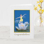 Carte Félicitations, Dancing Water Sprite Card (Fleur jaune)