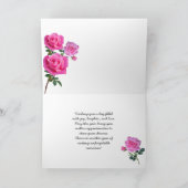 Carte Félicitations d'anniversaire avec une rose rose él (Intérieur)