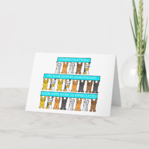 Carte Félicitations d'anniversaire de travail de 20 ans