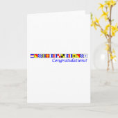 Carte Félicitations ! dans l'alphabet nautique de (Fleur jaune)