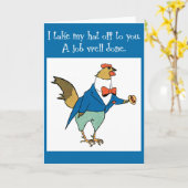 Carte Félicitations de coq d'amusement (Fleur jaune)