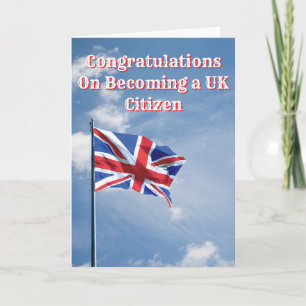 Carte Félicitations de devenir un citoyen britannique An