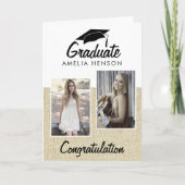 Carte Félicitations de diplômé rustique 2 Collage photo (Devant)