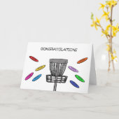 Carte Félicitations de Disc Golf (Fleur jaune)
