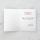 Carte Félicitations de fiançailles rouge et blanc (Intérieur)