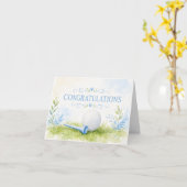 Carte Félicitations de golf pour bébé golfeur C'est un g (Fleur jaune)
