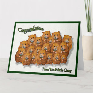 Carte Félicitations de la bande ; Foule des hamsters
