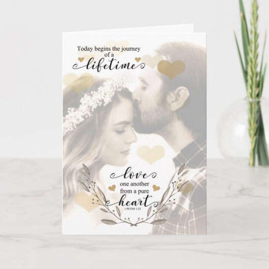 Carte Félicitations de mariage chrétien Mariée et Marié (Devant)