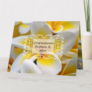 Carte Félicitations de mariage de fleur de Frangipani