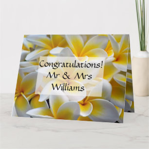 Carte Félicitations de mariage de fleur de Frangipani