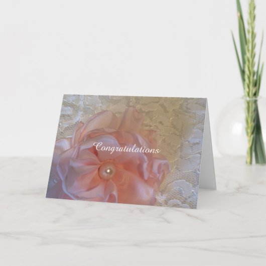 Carte Félicitations de mariage en dentelle blanche (Devant)