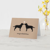 Carte Félicitations de mariage pour les Retrievers Labra (Fleur jaune)