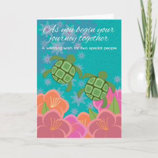 Carte Félicitations de mariage pour les tortues de mer H