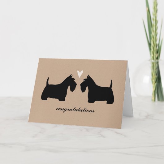 Carte Félicitations de mariage pour Scottish Terriers (Devant)