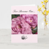Carte Félicitations de mariage rose (Fleur jaune)