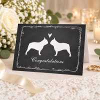Félicitations de mariage silhouettes de Bouledogue