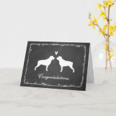 Carte Félicitations de mariage silhouettes de Rottweiler (Fleur jaune)
