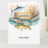 Carte Félicitations de pêche à l'aquarelle (Devant)