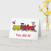 Carte Félicitations de train rapide d'obtention du (Fleur jaune)