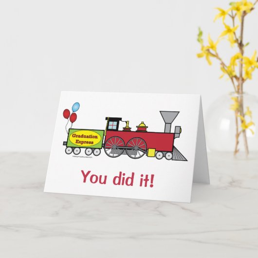 Carte Félicitations de train rapide d'obtention du (Fleur jaune)