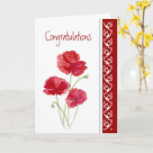 Carte Félicitations Dernier Chemo Red Poppies Flower (Fleur jaune)