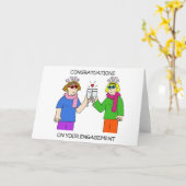 Carte Félicitations des Fiançailles lesbiennes (Fleur jaune)