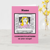 Carte Félicitations Désolé de quitter Escape Blond Woman (Fleur jaune)