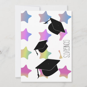 Carte Félicitations Diplômé 2026 Casquette et Étoiles